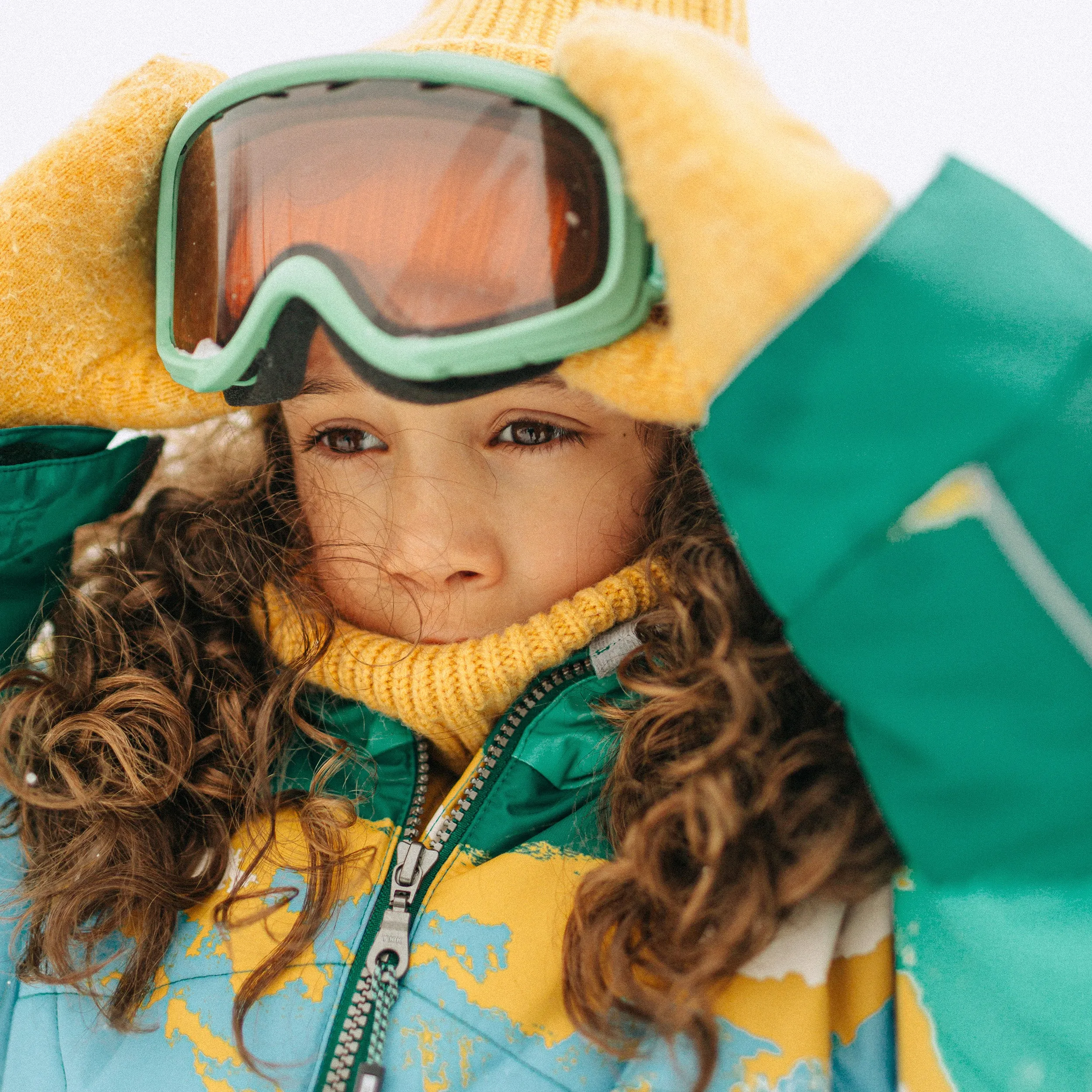 Mitaines jaunes miel en maille, enfant || Honey yellow knitted mittens, child