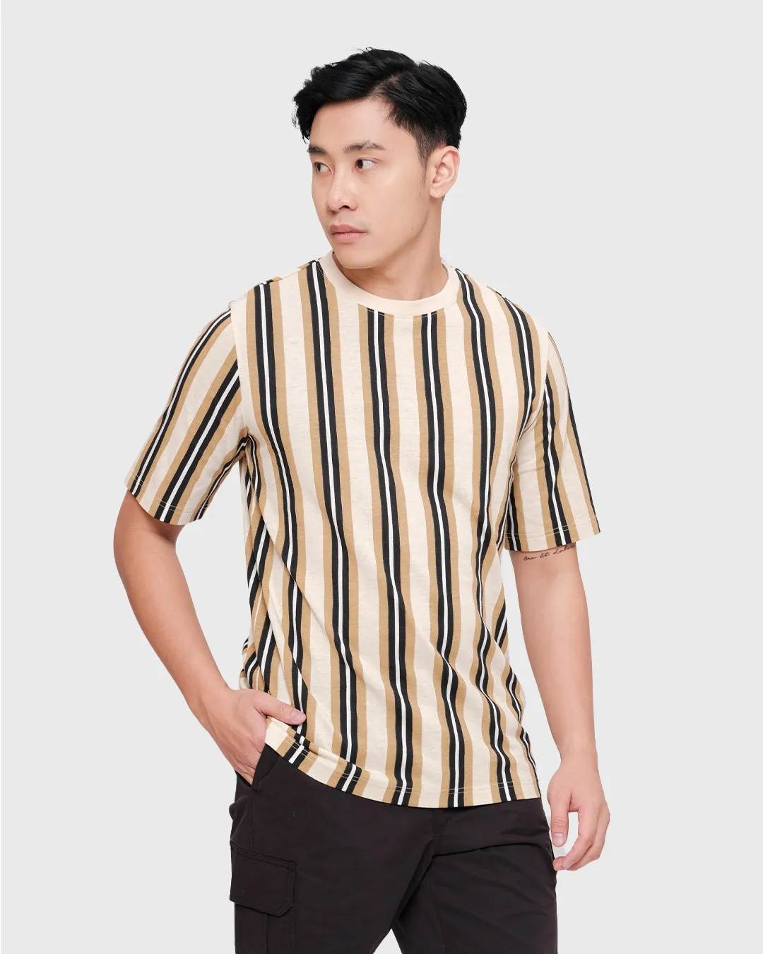 MOC Kaos Lengan Pendek Pria DERBY4 - BEIGE