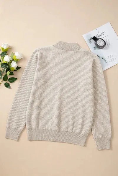 Mock Neck Long Sleeve Sweater