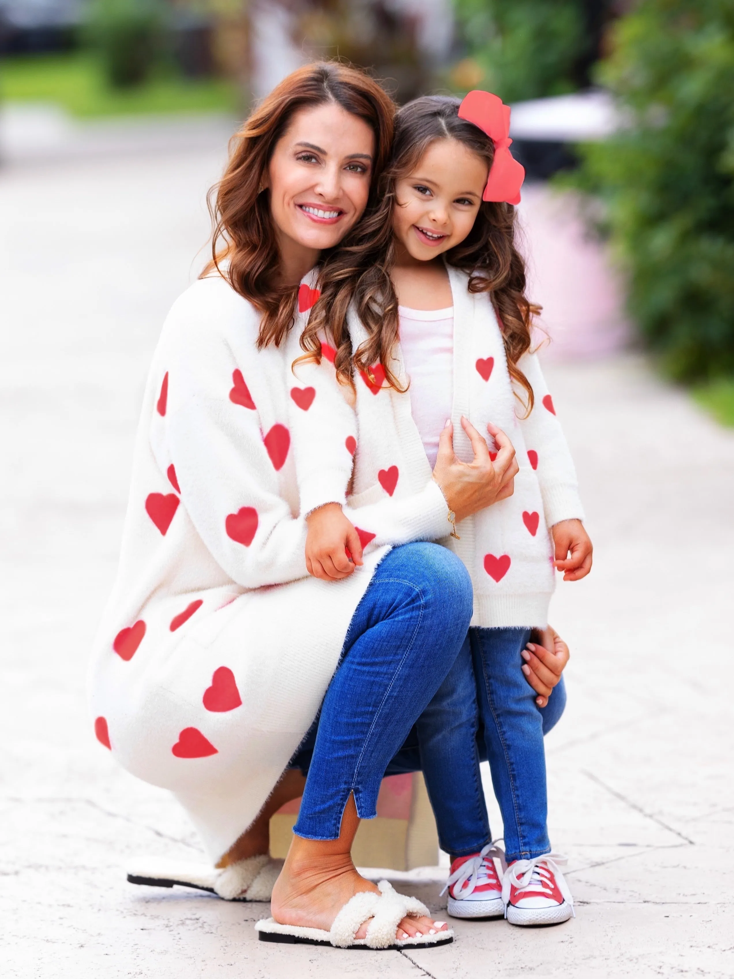 Mommy and Me I Love You Lots Oversized Heart Cardigan