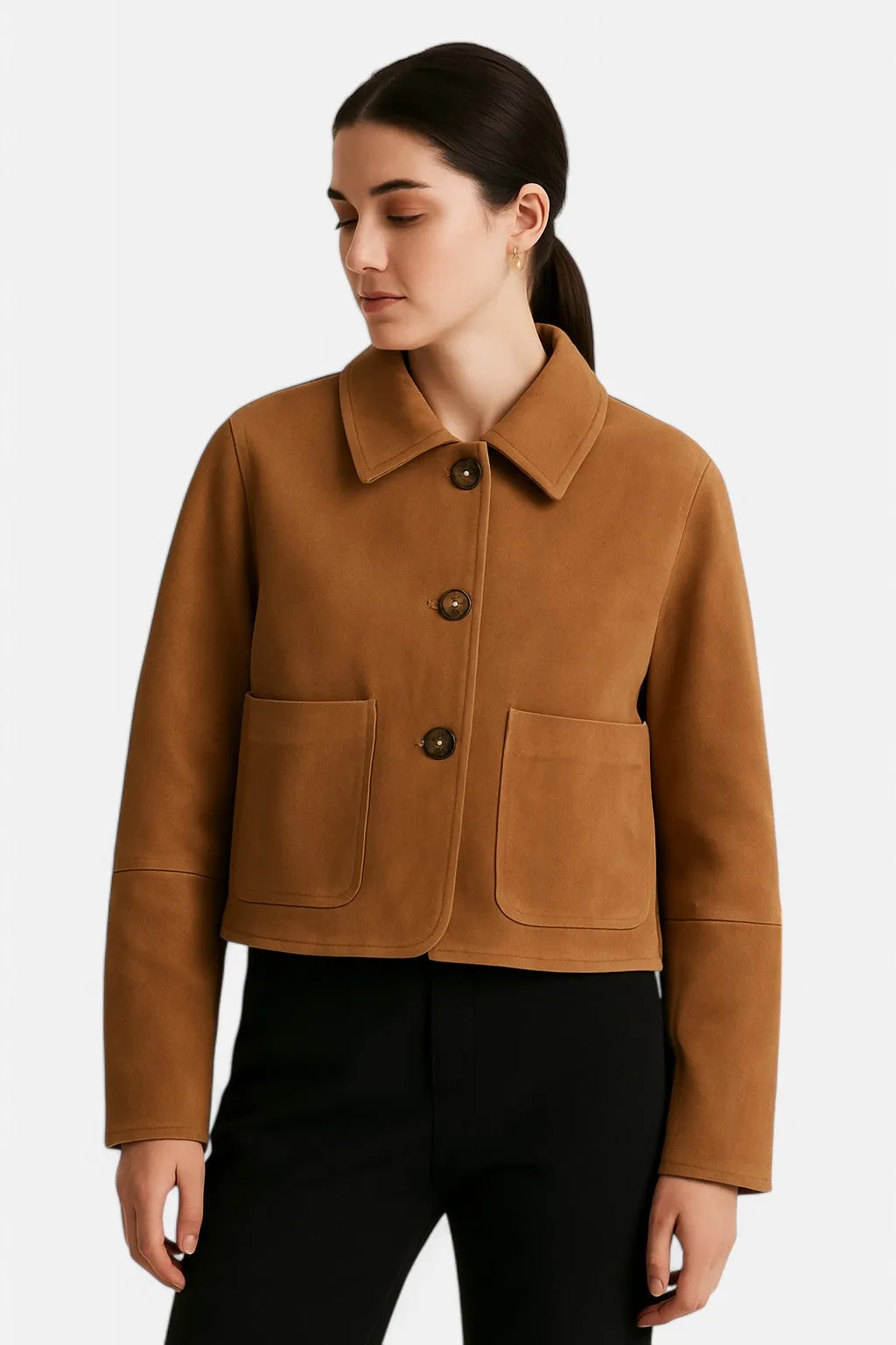 Monacogents | Suede Leather Short Jacket