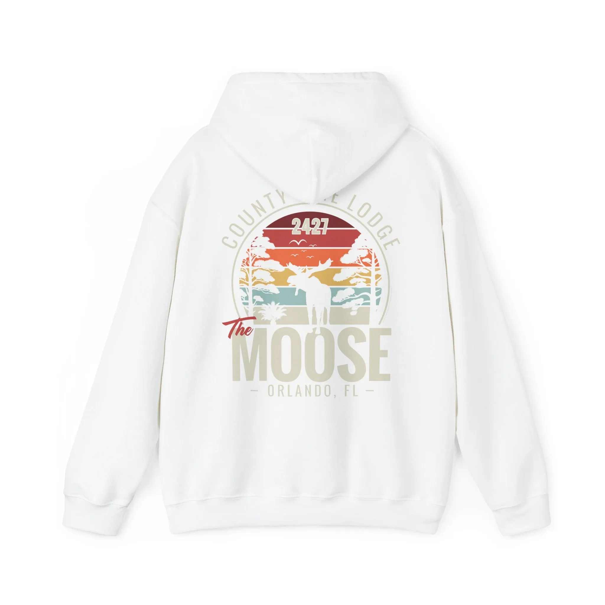 Moose Lodge 2427 - Florida Moose Sunset - Hooded Sweatshirt (Front & Back Print)