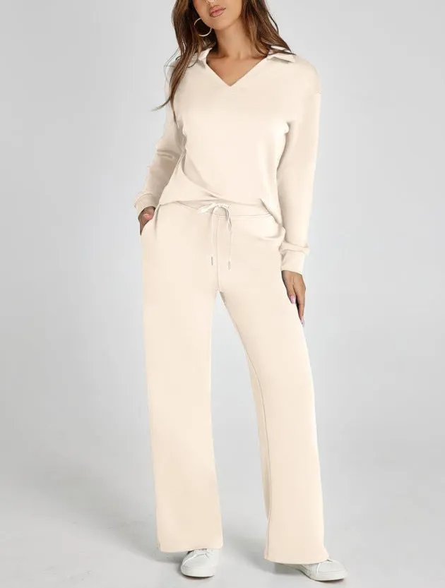 Morissette™ | Loose Fit Long Sleeve Top and Flared Pants Set
