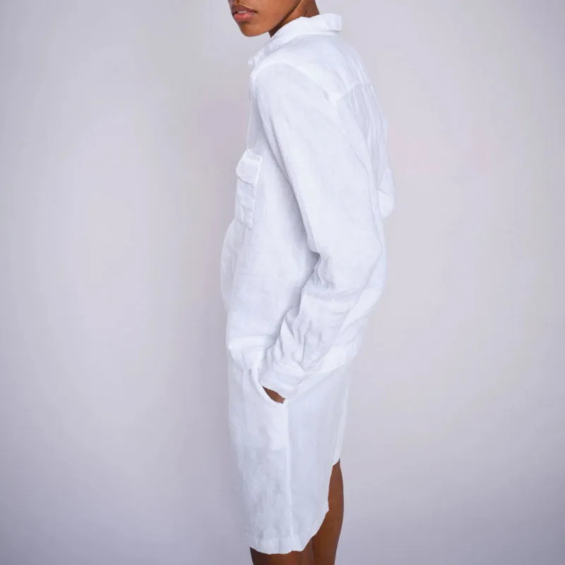 MOS MOSH MMEnna Linen Pocket Blouse in White