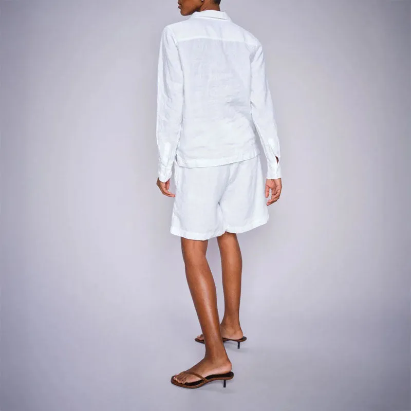 MOS MOSH MMEnna Linen Pocket Blouse in White