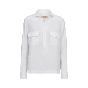 MOS MOSH MMEnna Linen Pocket Blouse in White