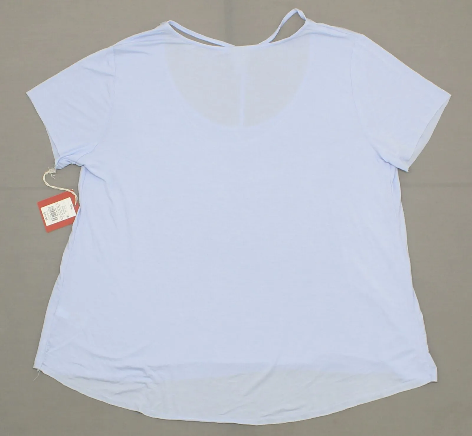 Mossimo Women's Striped Short Sleeve Drapey Flowy T-Shirt with Neck Detail