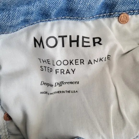 Mother The Looker Ankle Step Fray Skinny Jeans in Despite Differences