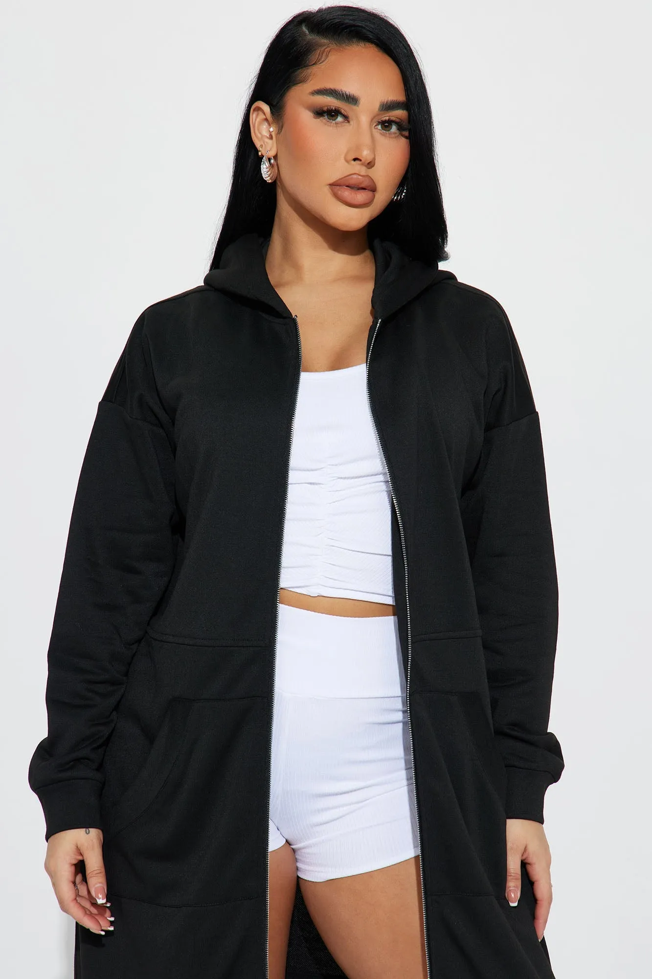 Movies And Chill Oversized Jacket - Black