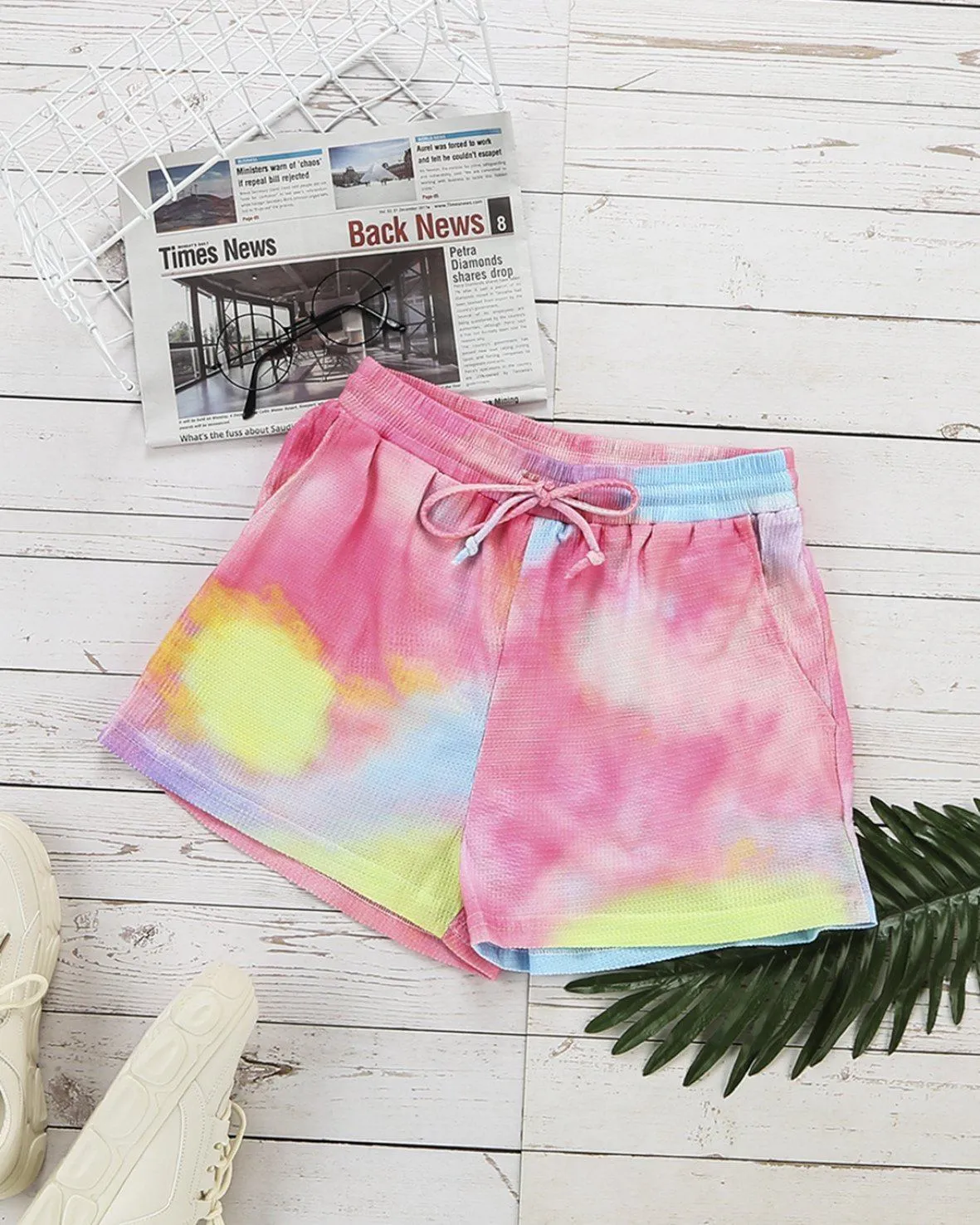 Mr.Right Tie-Dye Middle Drawstring Shorts