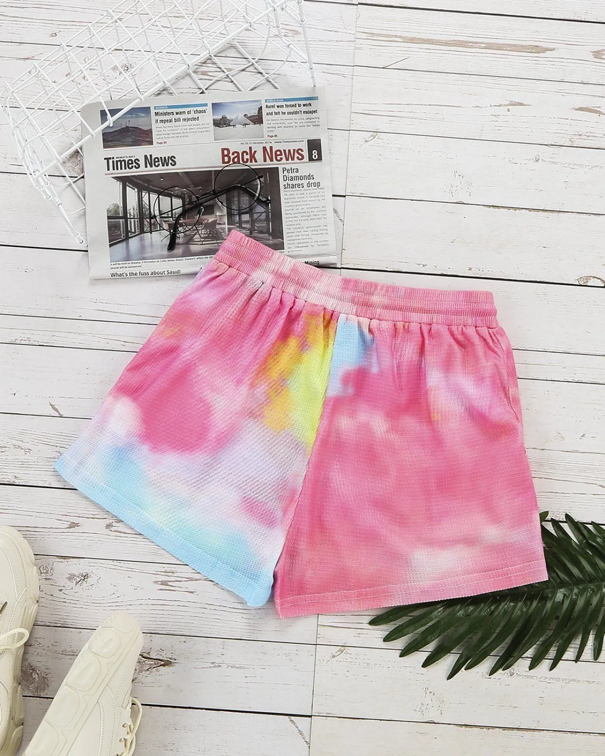 Mr.Right Tie-Dye Middle Drawstring Shorts