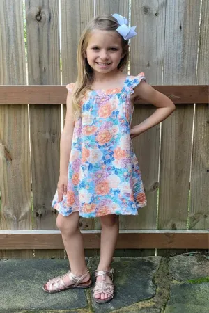 Multi Color Floral Muslin Dress