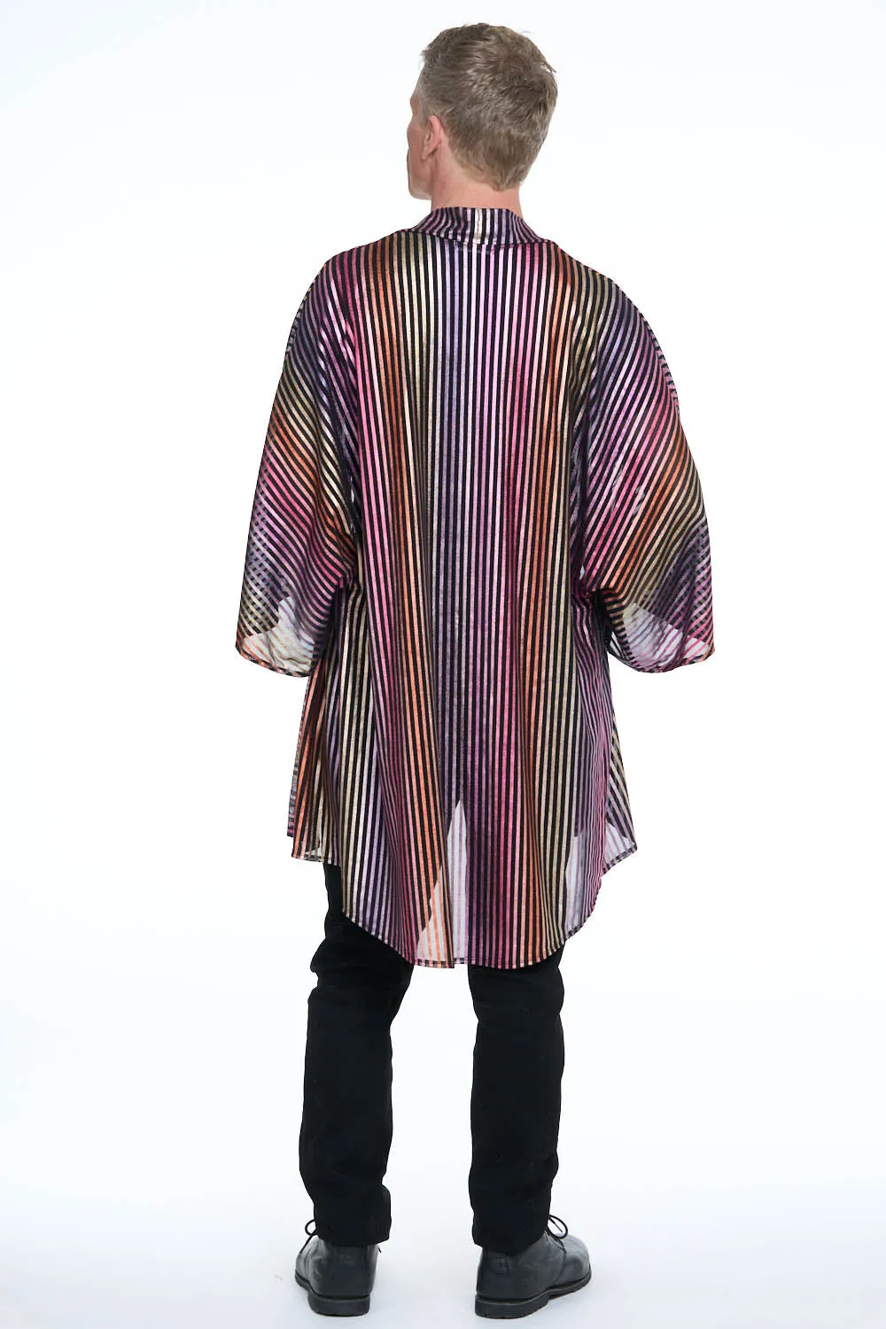 Multi Metallic Mesh Kimono