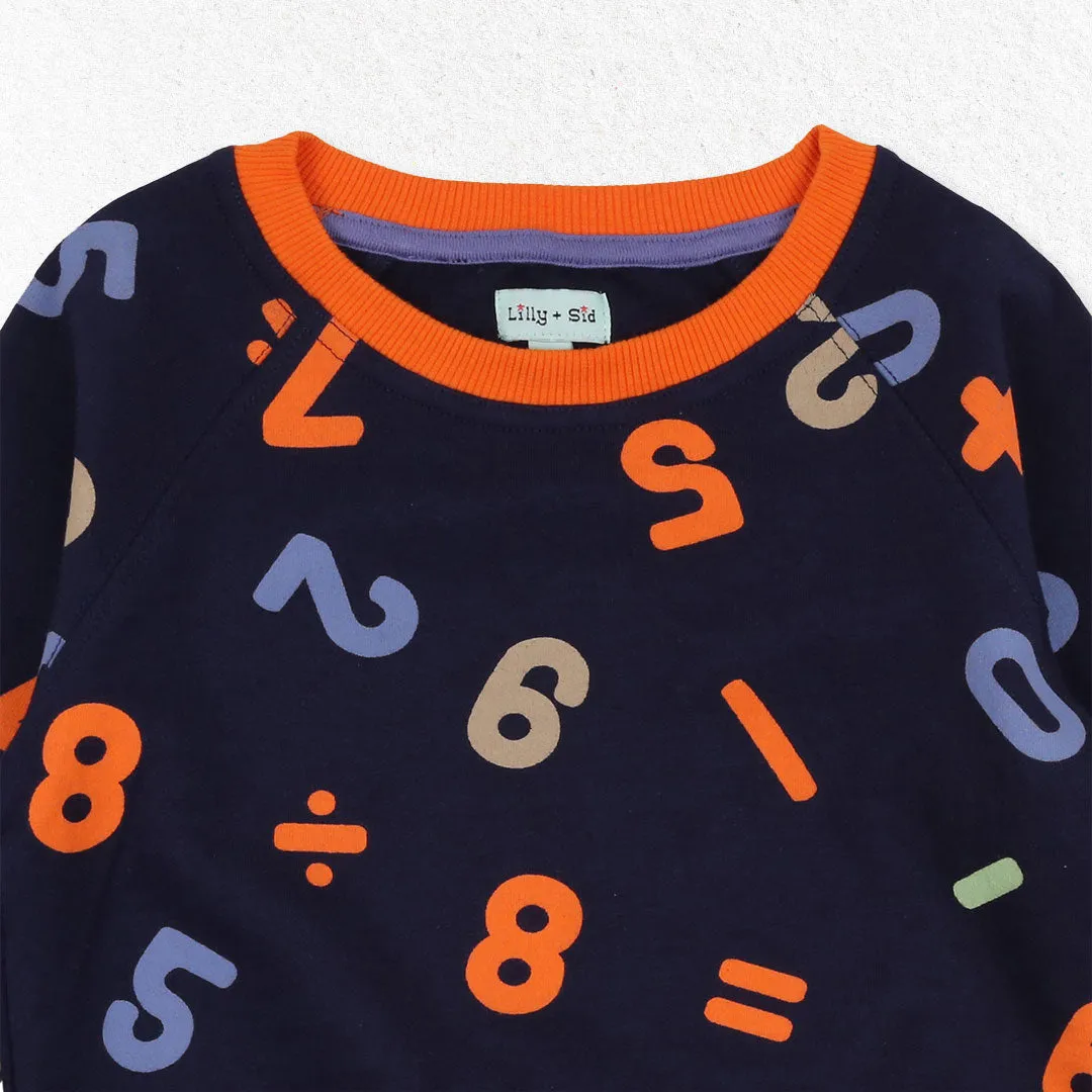 Multicoloured Number Print Sweatshirt