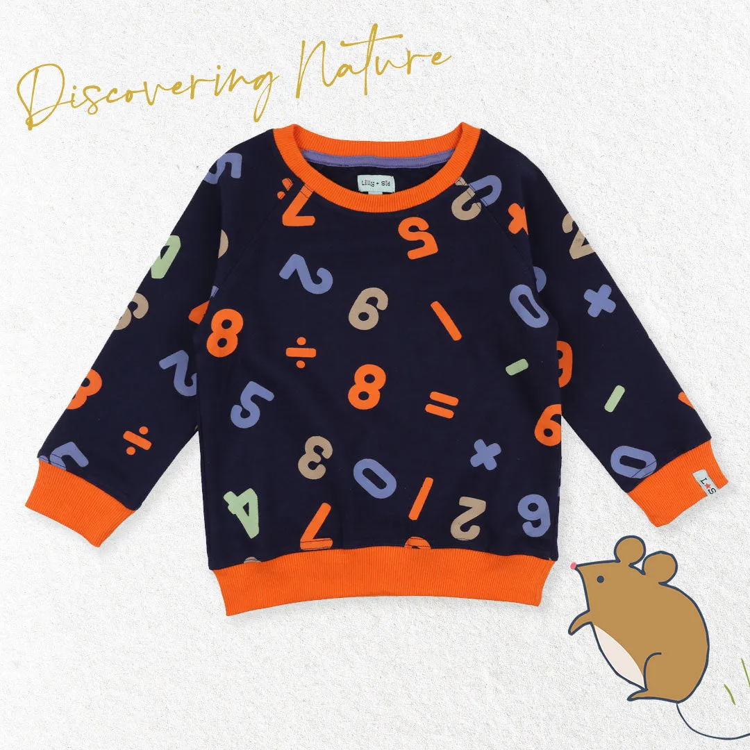 Multicoloured Number Print Sweatshirt