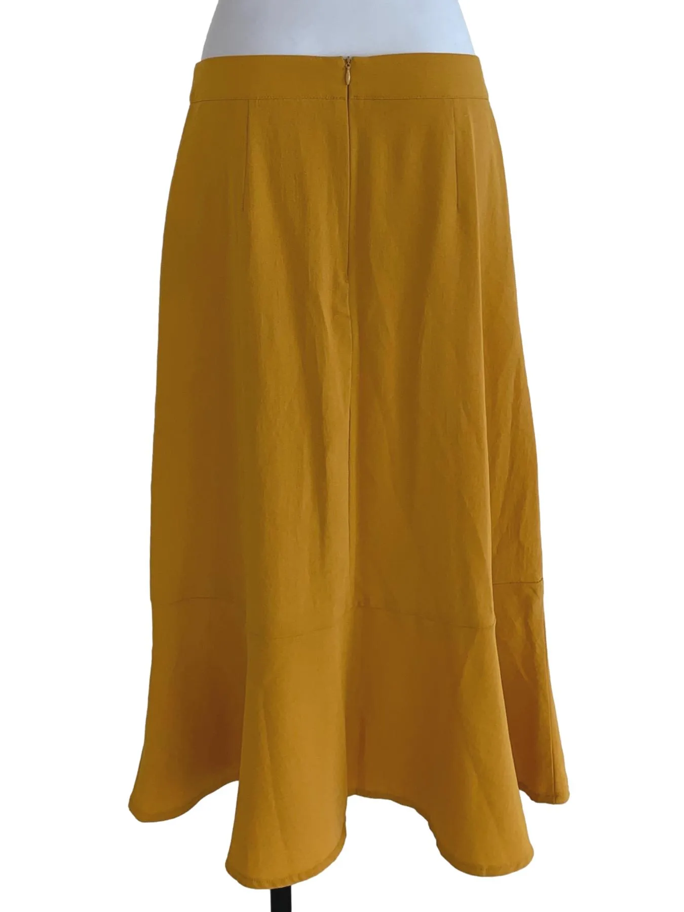 Mustard Plain Drop Waist Skirt