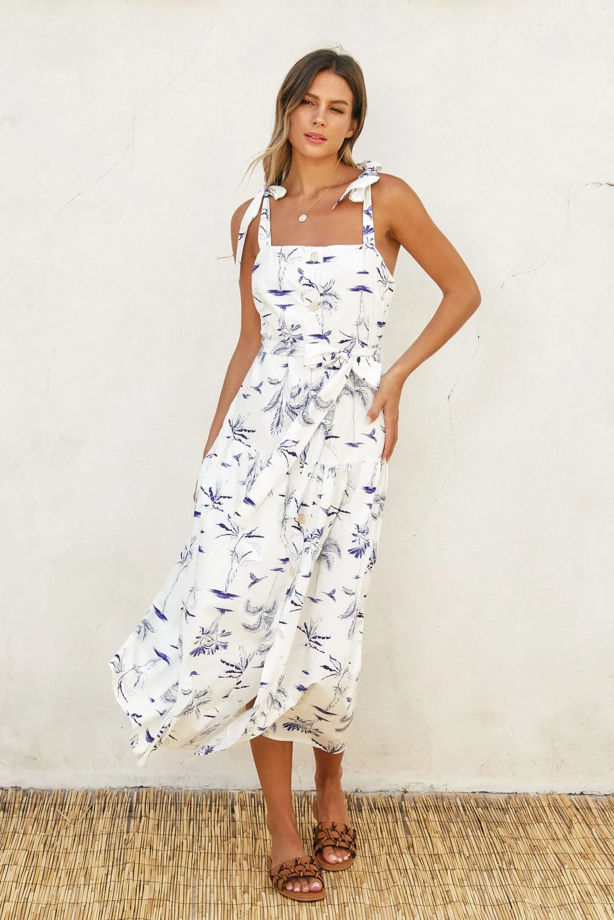 Naiya Button Down Midi Dress
