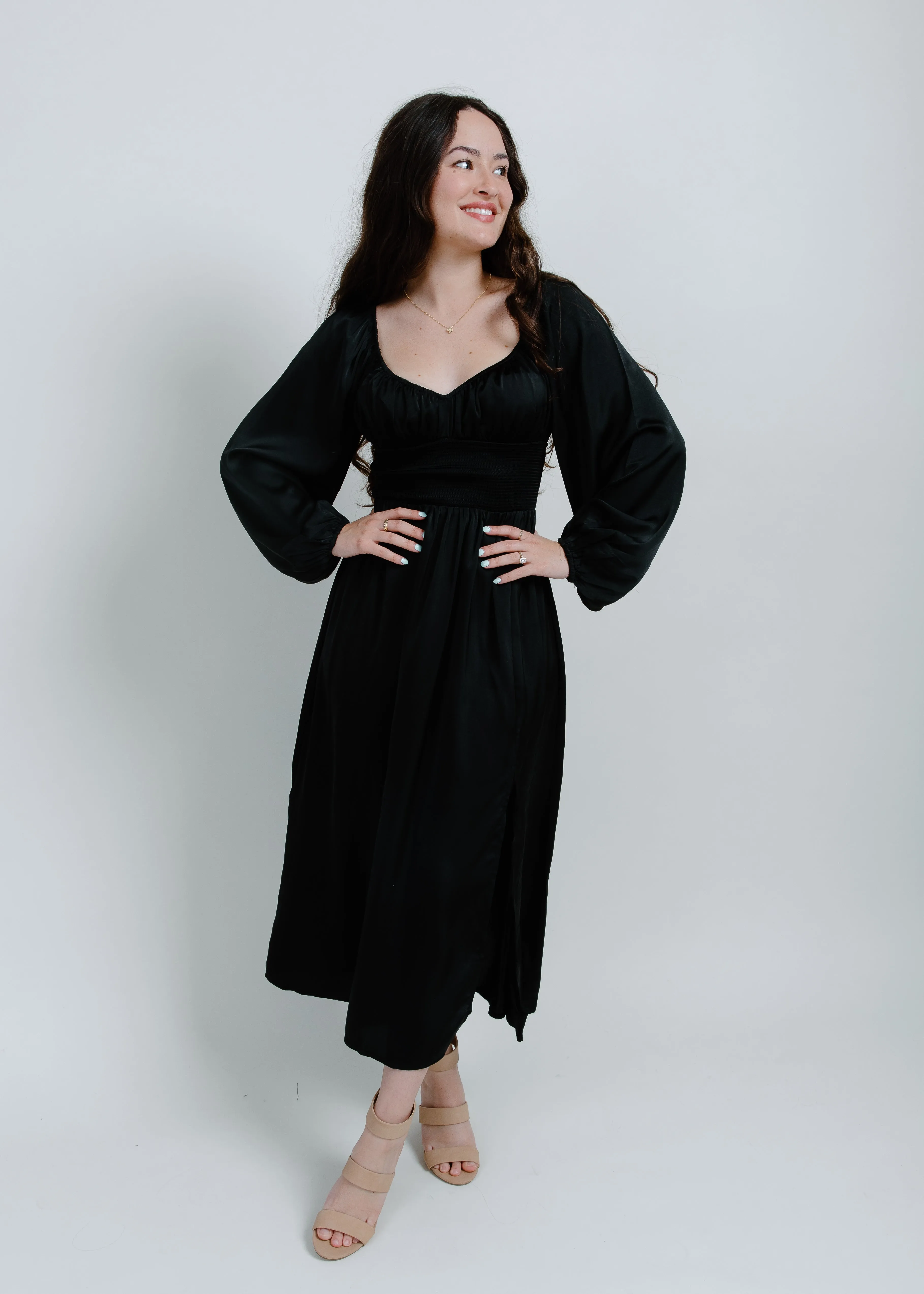 Nala Satin Midi Dress