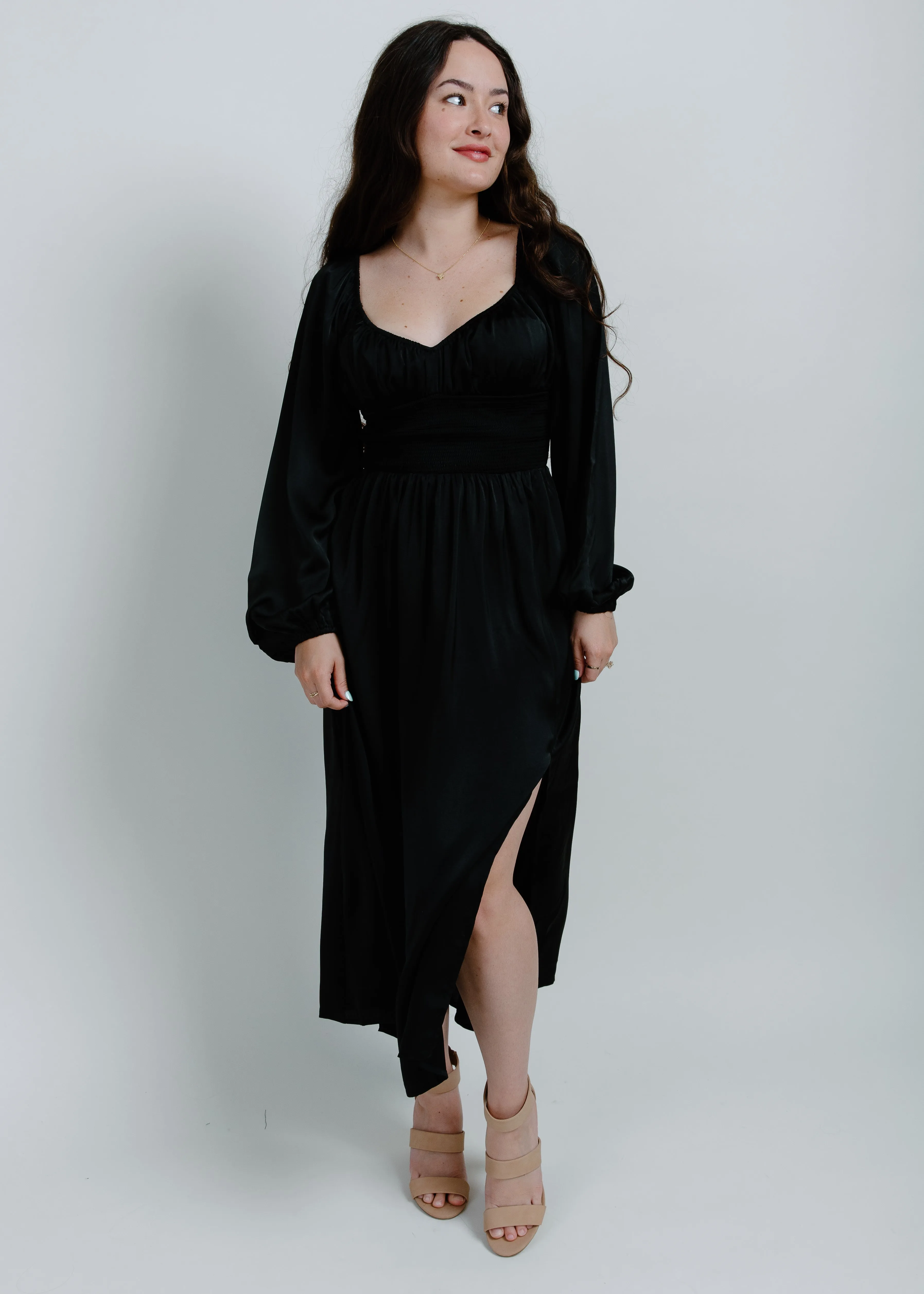 Nala Satin Midi Dress