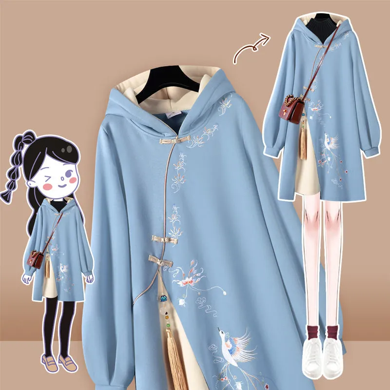 NATIONAL STYLE ELEMENT CHEONGSAM HOODIE UB3297