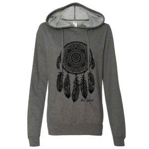 Native American Dreamcatcher Free Spirit Black Ladies Lt./Wt. Hoodie