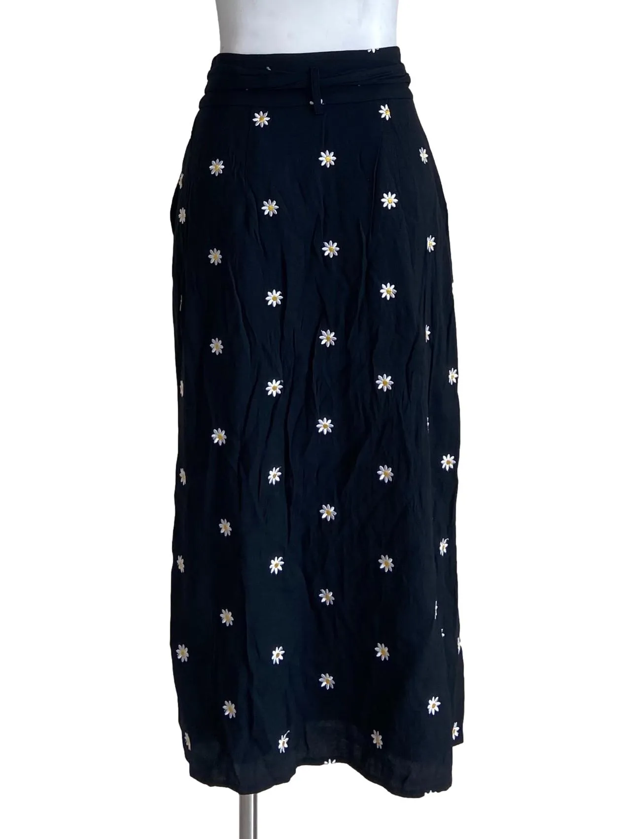 Navy Blue Gingham Skirt