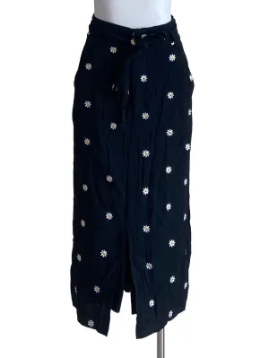 Navy Blue Gingham Skirt