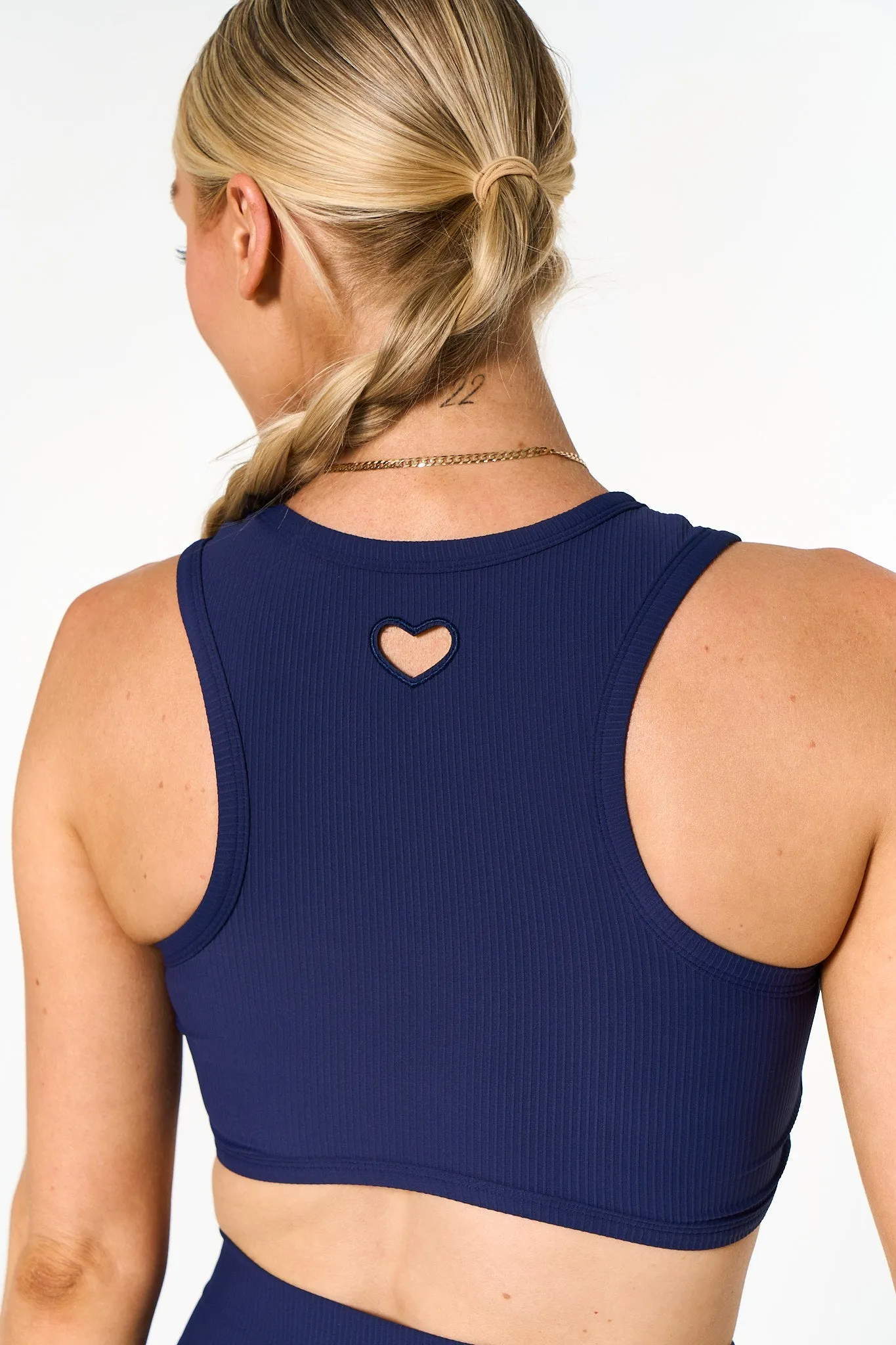 Navy Love Crop