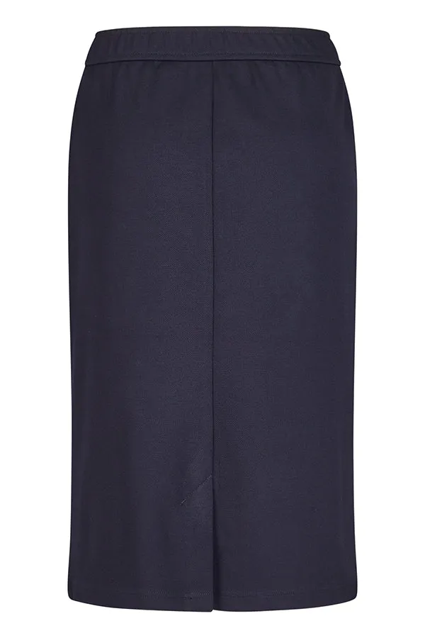 NAVY ZIPPED POCKET BASIC SKIRT