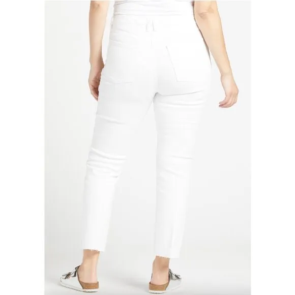 NEW Good American Good Straight Raw Hem Jeans in White037 Sz. 22