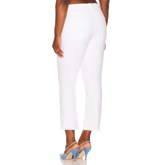 NEW Good American Good Straight Raw Hem Jeans in White037 Sz. 22