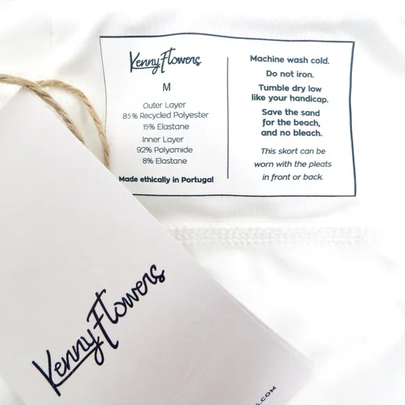 NEW! Kenny Flowers The Classic White Country Club Skort White SZ S, M, L