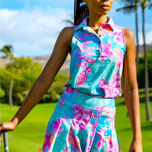 NEW! Kenny Flowers The Maui Country Club Skort Floral Pink Blue SZ S, M