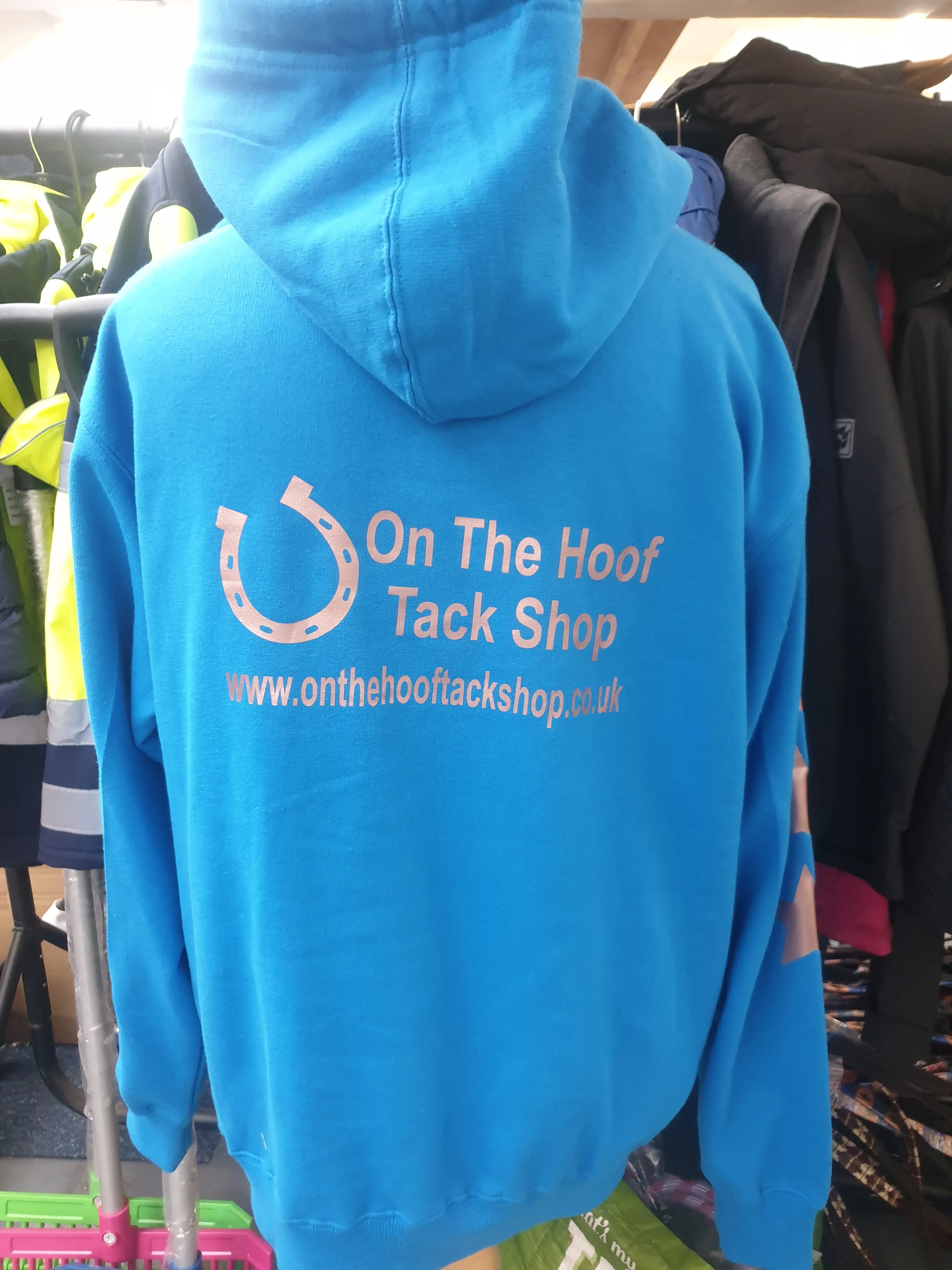 NEW on the hoof hoodie various colours and coloured writing available, all sizes xs-xxl FREE POSTAGE