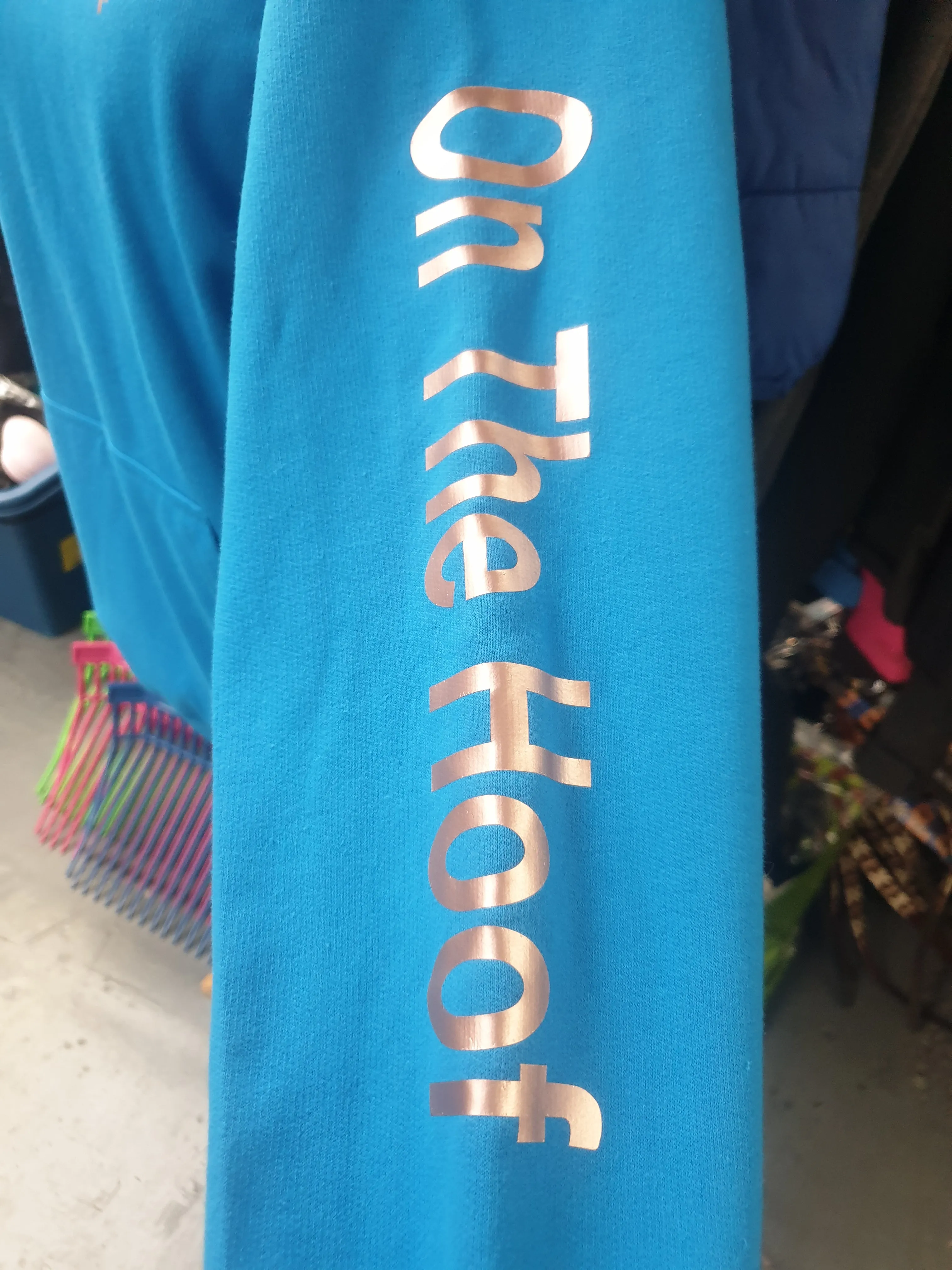 NEW on the hoof hoodie various colours and coloured writing available, all sizes xs-xxl FREE POSTAGE