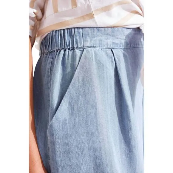 NEW TRIBAL flowy pull-on wide leg short in tide blue
