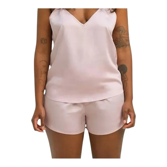 NIB-Ettitude-bundle Women’s Sateen Shortie with the matching Sateen Cami in Rose