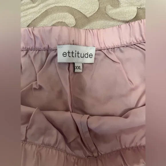 NIB-Ettitude-bundle Women’s Sateen Shortie with the matching Sateen Cami in Rose