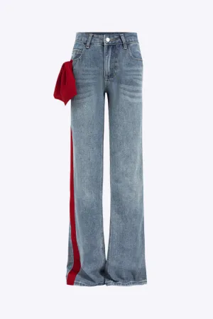 Nina - Chic Bow Detail Woman's Jeans