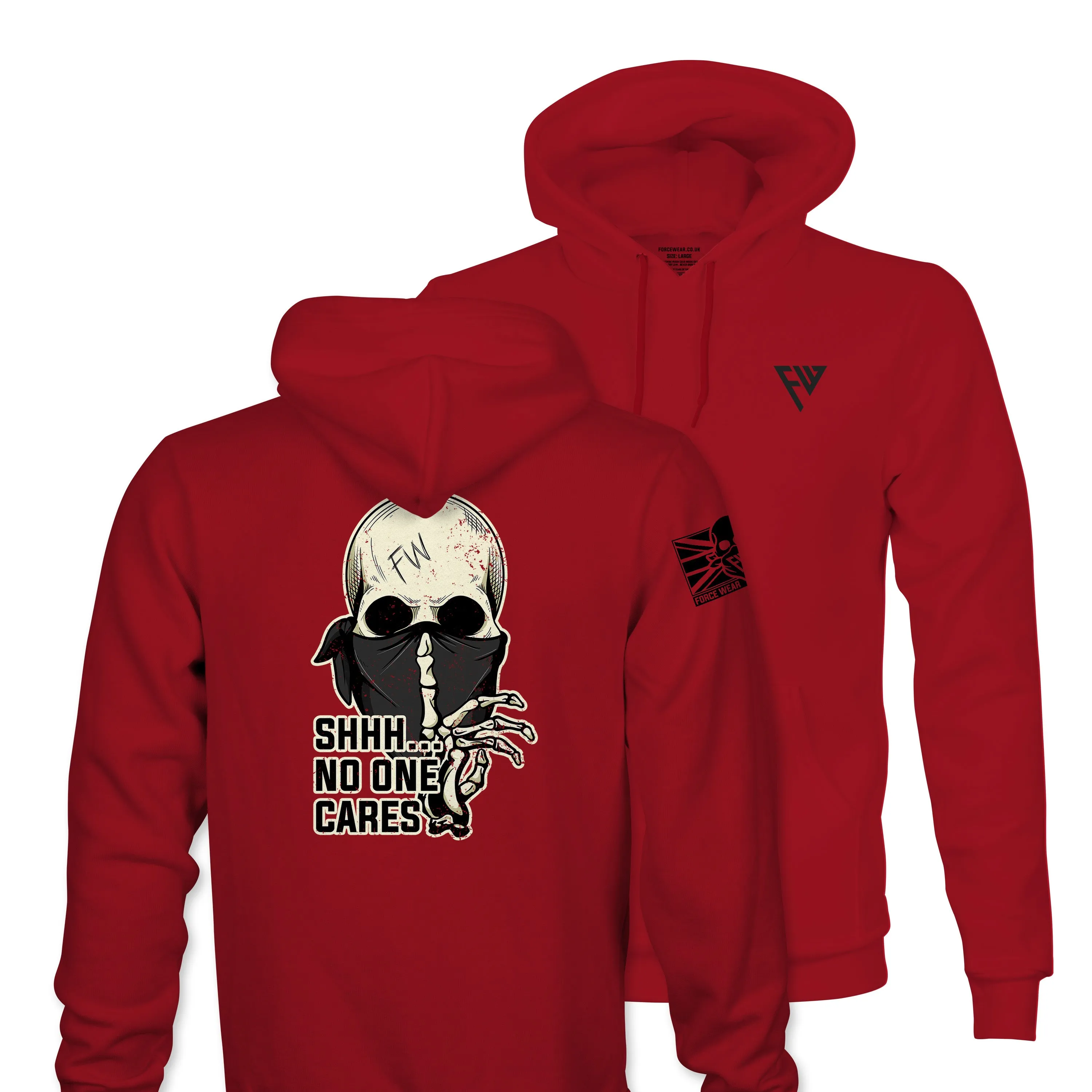 NO ONE CARES TAG & BACK HOODIE