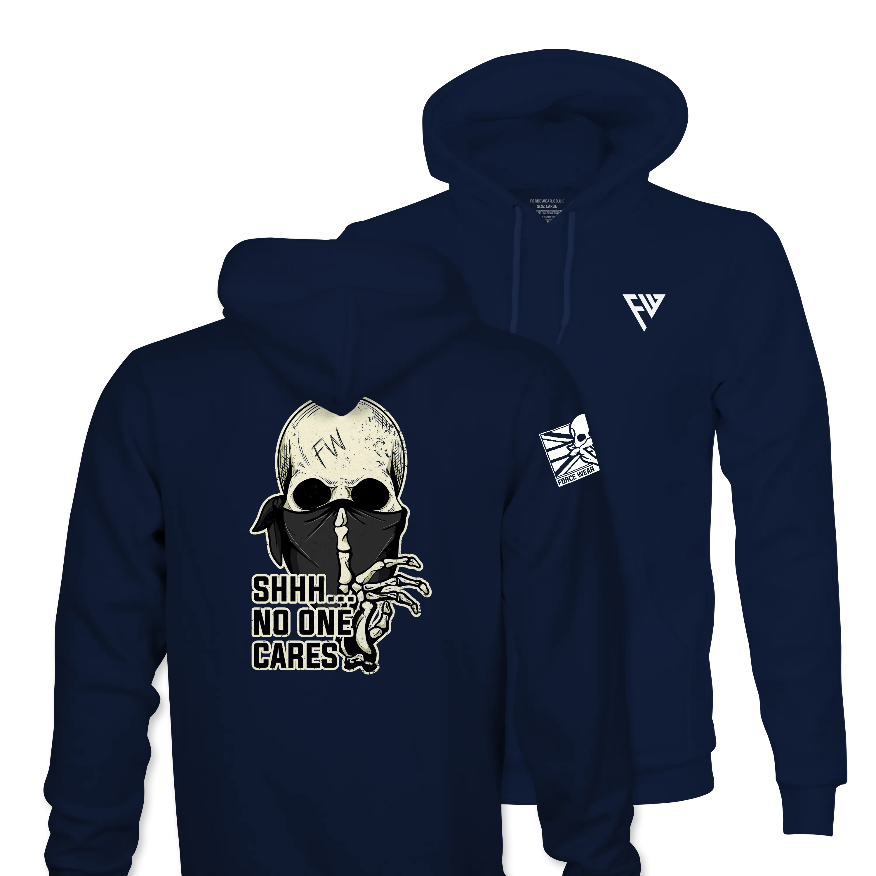 NO ONE CARES TAG & BACK HOODIE