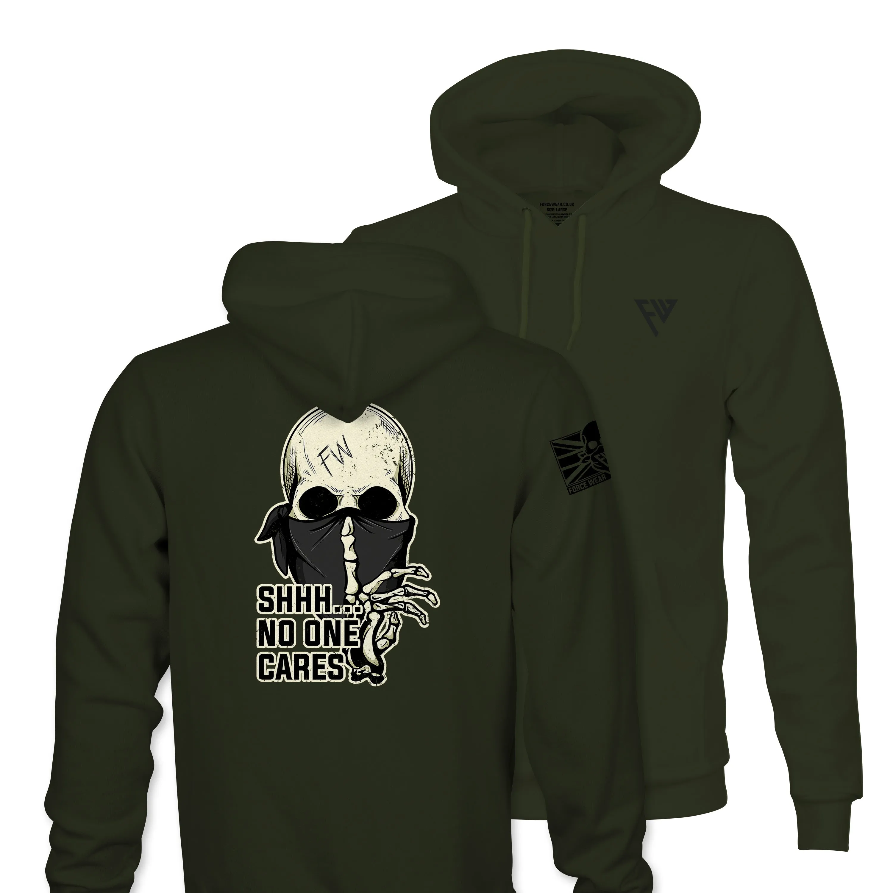NO ONE CARES TAG & BACK HOODIE