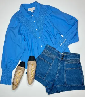 Noemie Blouse in Marina Blue