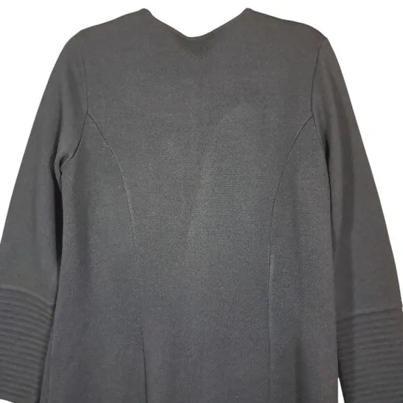 Norlender Norway Wool Blend‎ Black Long Cardigan Sweater Edel Full Zip Large
