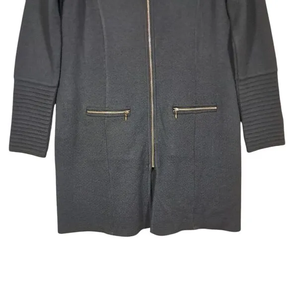 Norlender Norway Wool Blend‎ Black Long Cardigan Sweater Edel Full Zip Large