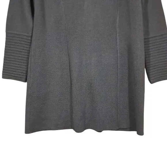 Norlender Norway Wool Blend‎ Black Long Cardigan Sweater Edel Full Zip Large