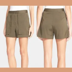NWD! $225 Halston Heritage Patch Detail Shorts Sage‎ [ SZ 4 ]