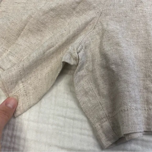 NWT Banana Republic Tan Cream Linen Blend Flowy Chino Shorts Belt Pockets 16