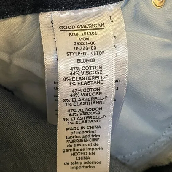 NWT Good American Good Legs Stretch Skinny Jeans in Blue600 Sz. 2