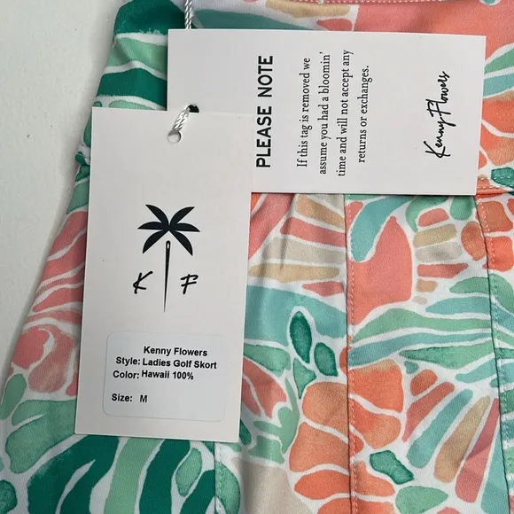 NWT Kenny Flowers Hawaii Country club skort size medium